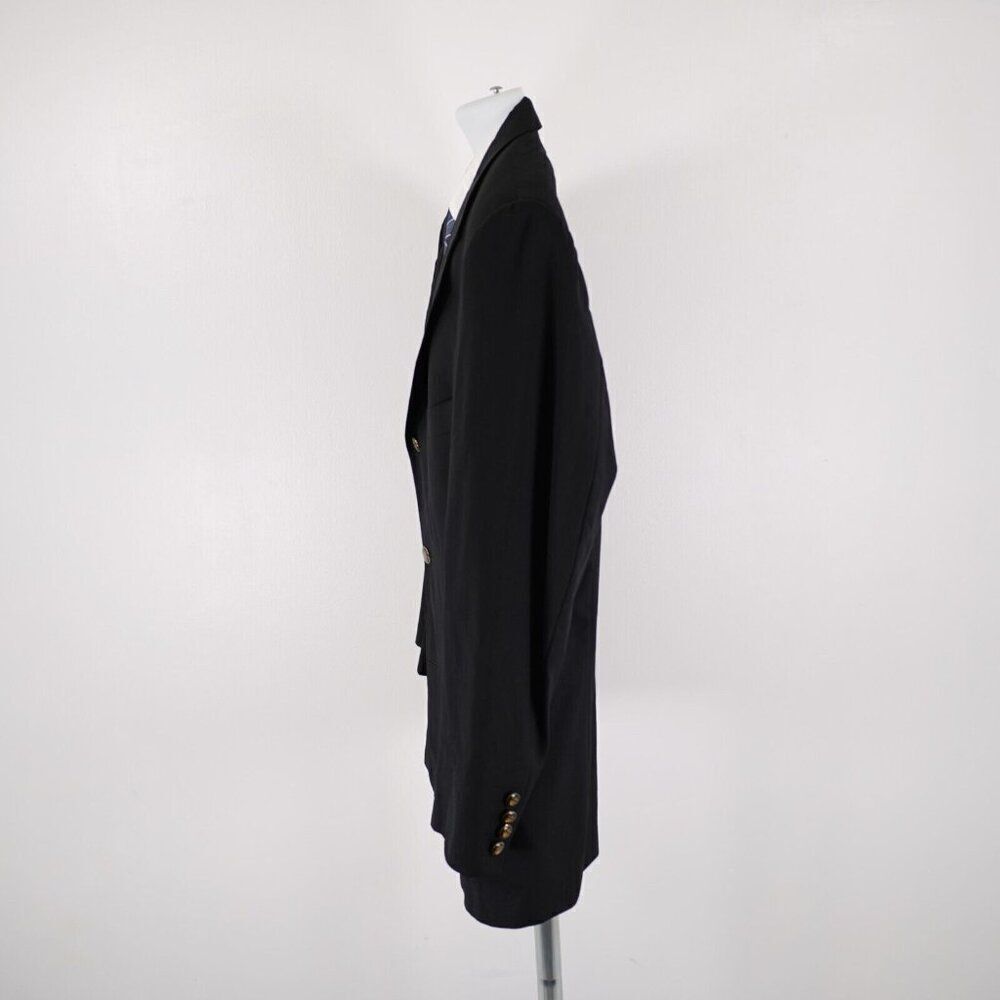 Baroni Comero Super 120s Wool Black 3 Gold / Black Button Blazer 42R Italy Made - Picture 5 of 12